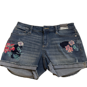 a.n.a Blue Jean Shorts with Butterfly Appliqués